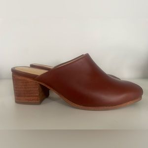 Nisolo All-Day Heeled Mules in Brandy size 8.5.